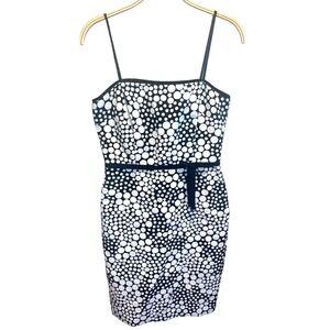Laundry Shelli SEGAL Black White‎ Strapless Dress Size 4 100% Cotton Polk Dotted